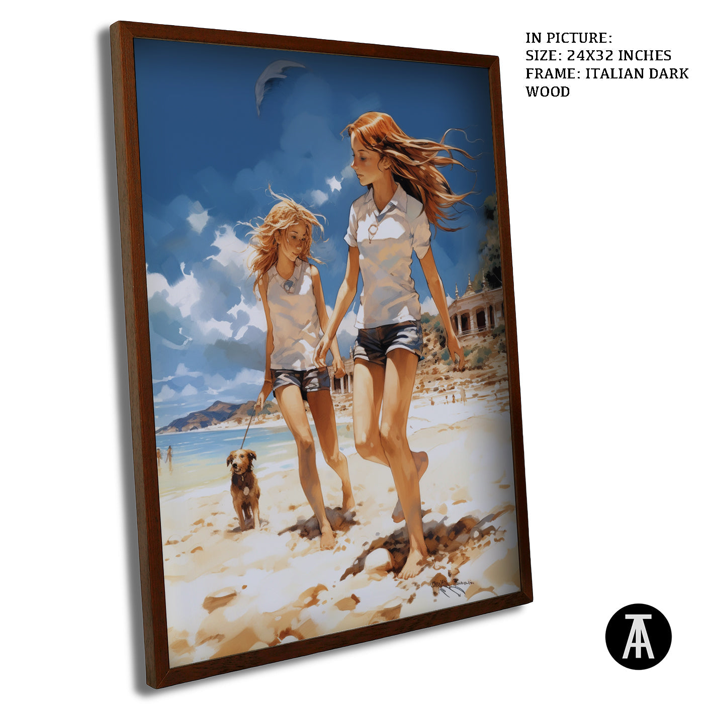 Artwork in Dark Wood Frame