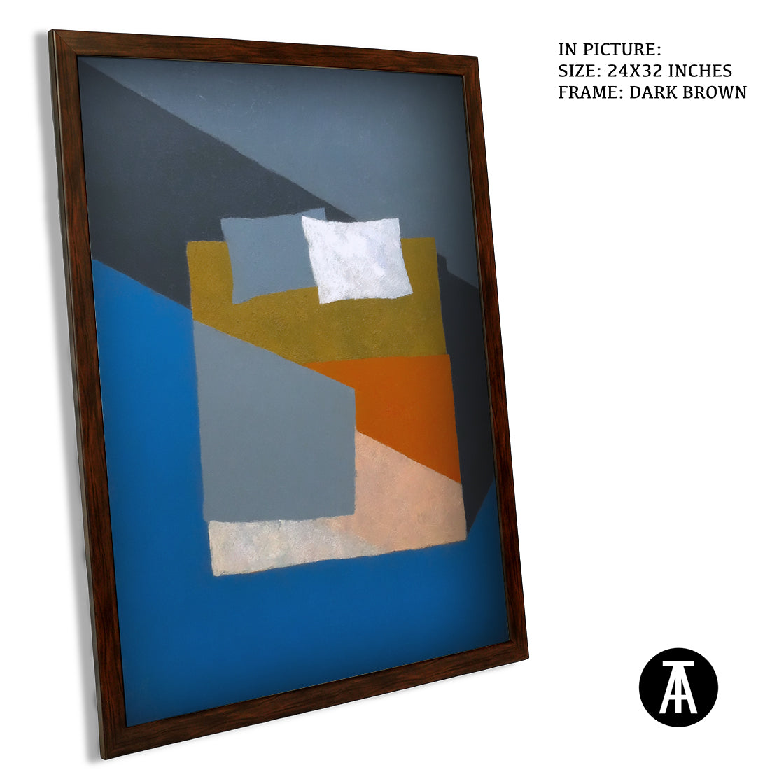 Artwork in Dark Brown Frame