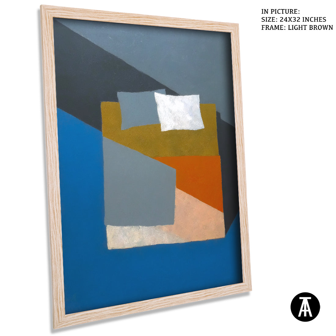 Artwork in Light Brown Frame