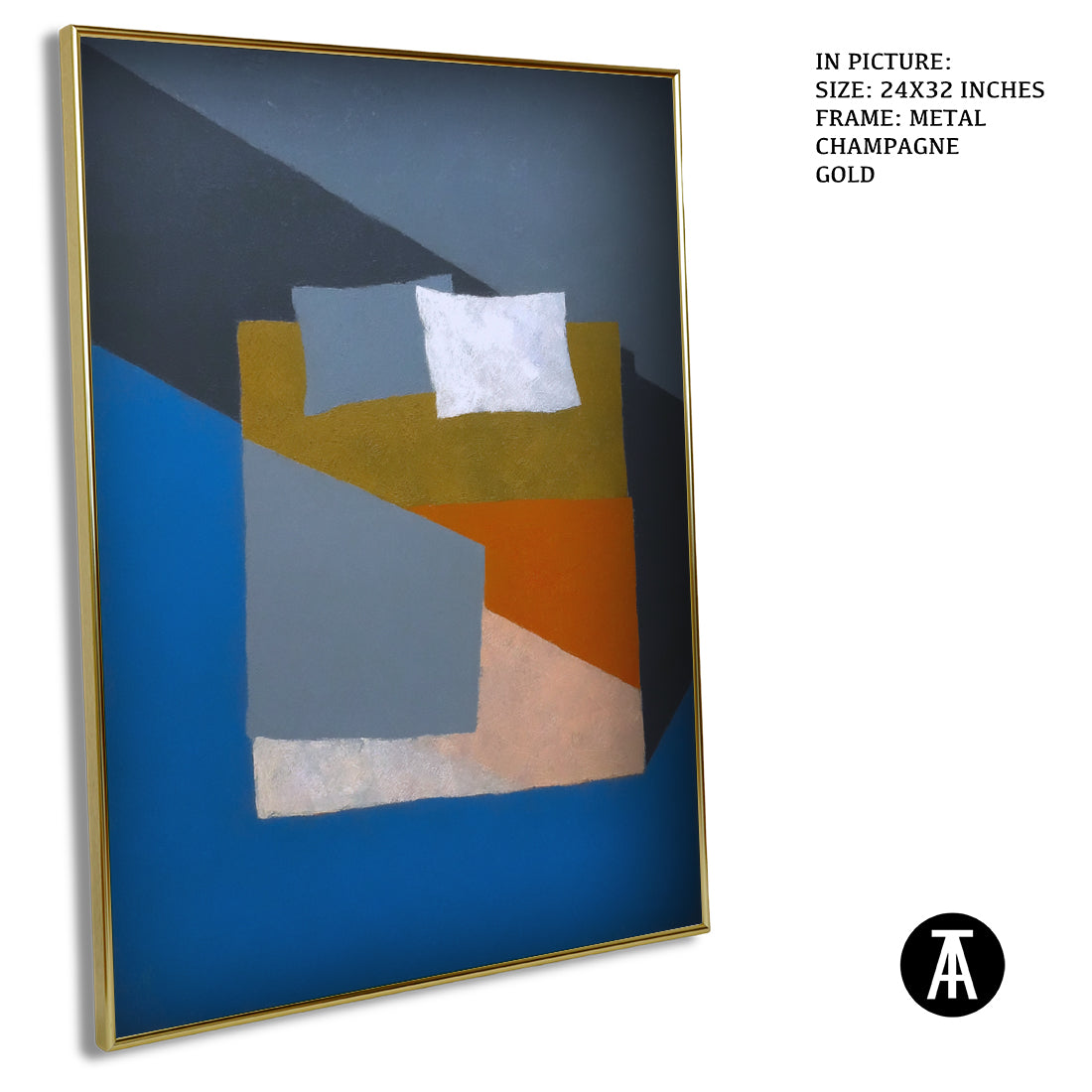 Artwork in Metal Champagne Gold Frame