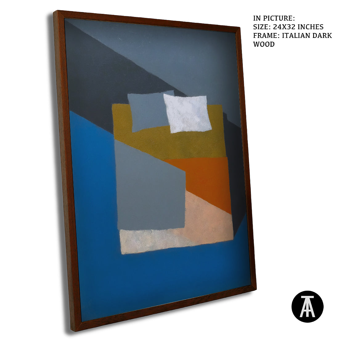 Artwork in Dark Wood Frame