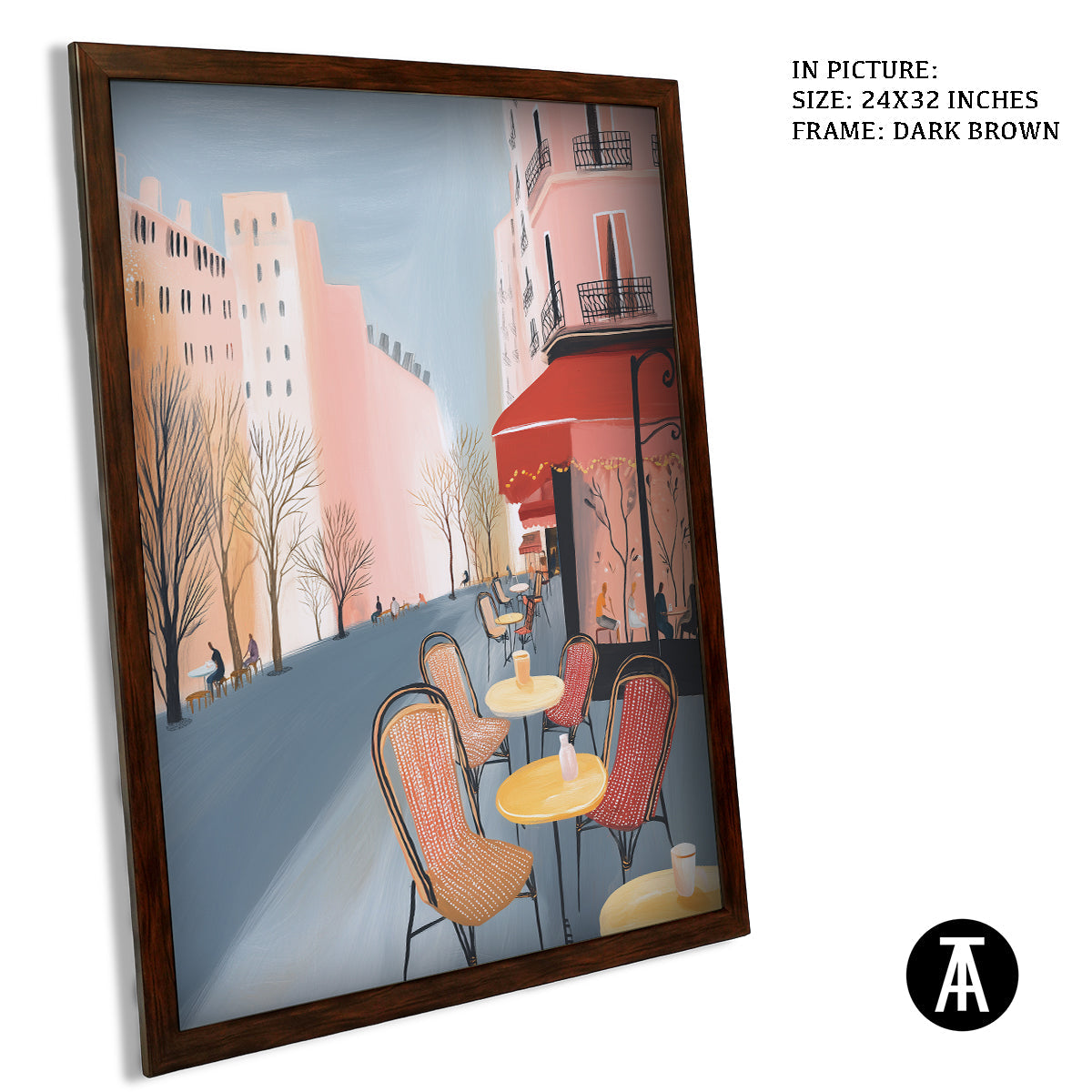 Artwork in Dark Brown Frame