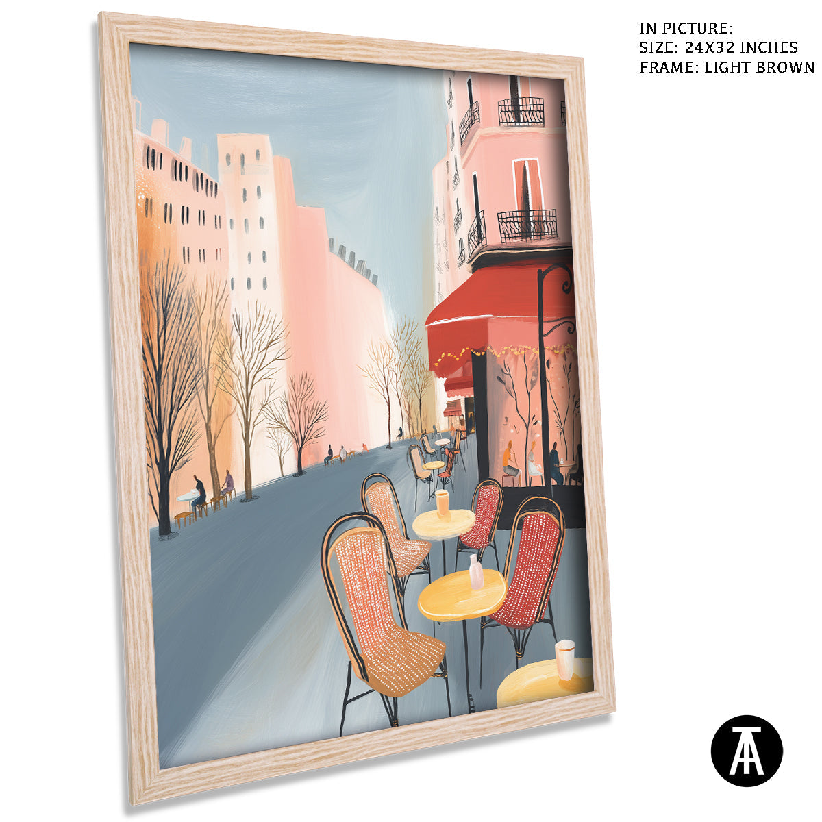 Artwork in Light Brown Frame