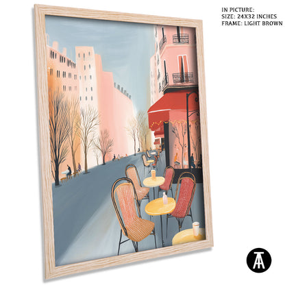 Artwork in Light Brown Frame