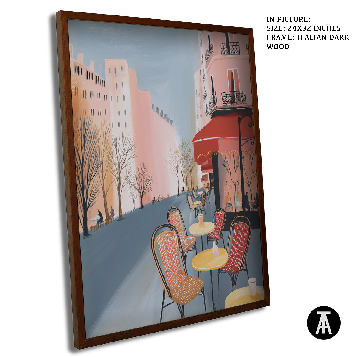 Artwork in Dark Wood Frame