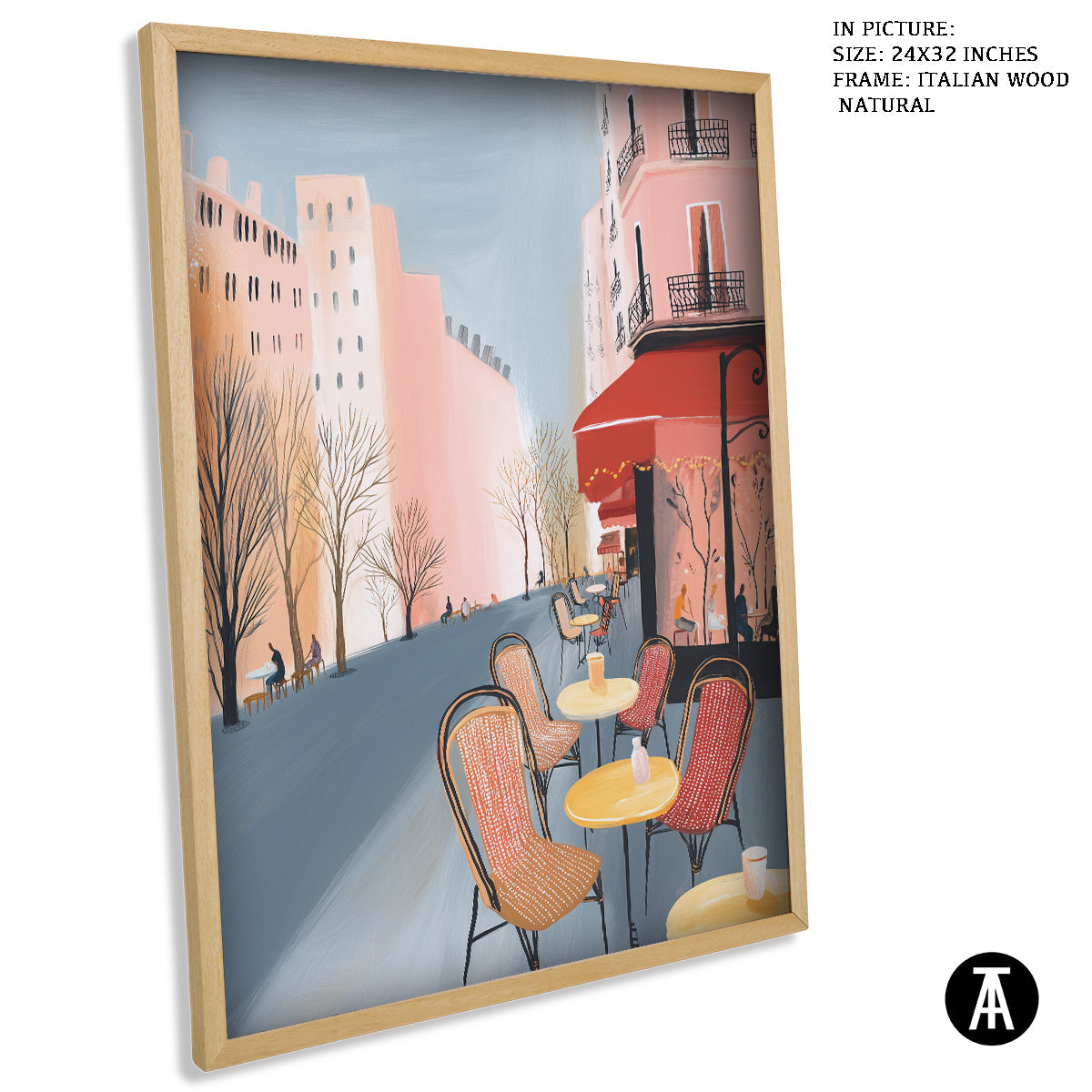 Artwork in Natural Wood Frame