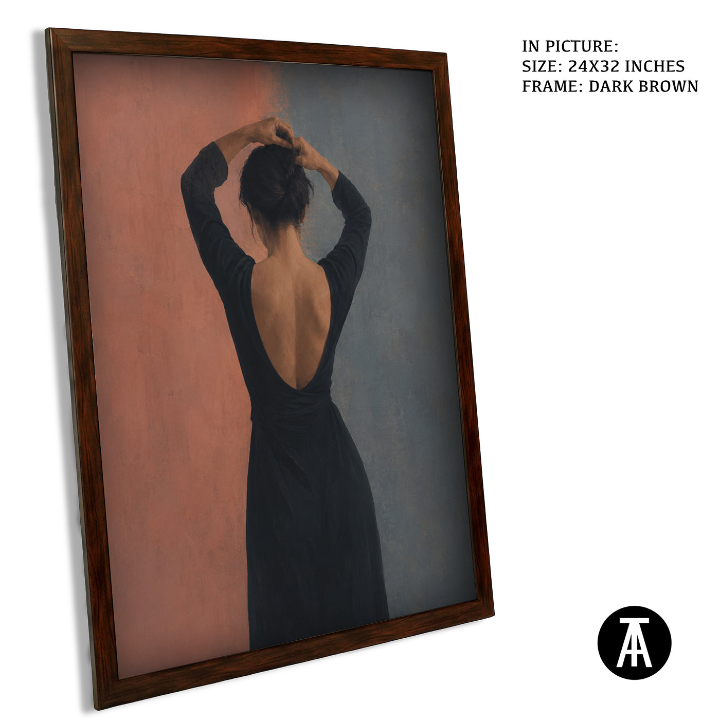 Artwork in Dark Brown Frame