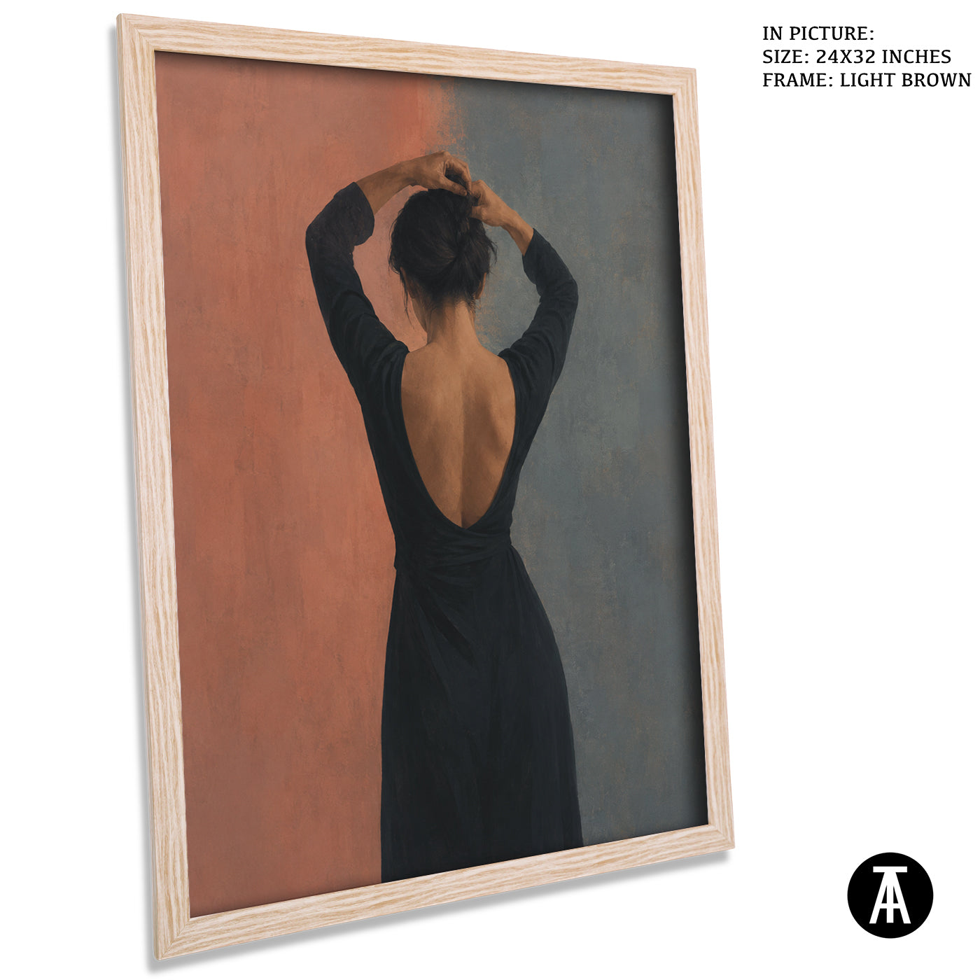 Artwork in Light Brown Frame