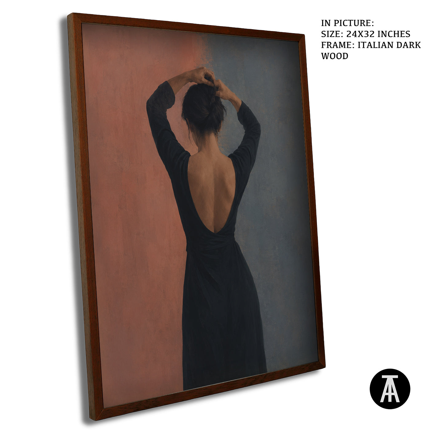 Artwork in Dark Wood Frame
