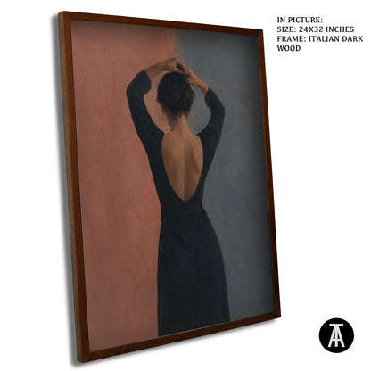 Artwork in Dark Wood Frame