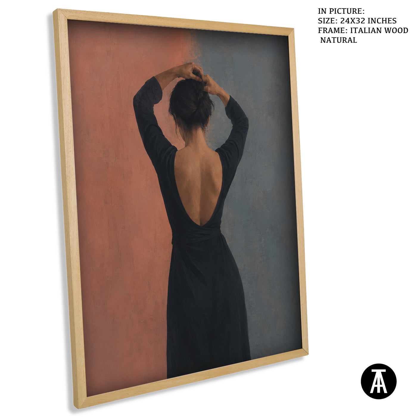 Artwork in Natural Wood Frame