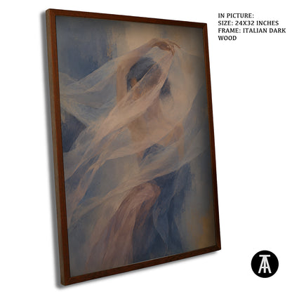 Artwork in Dark Wood Frame
