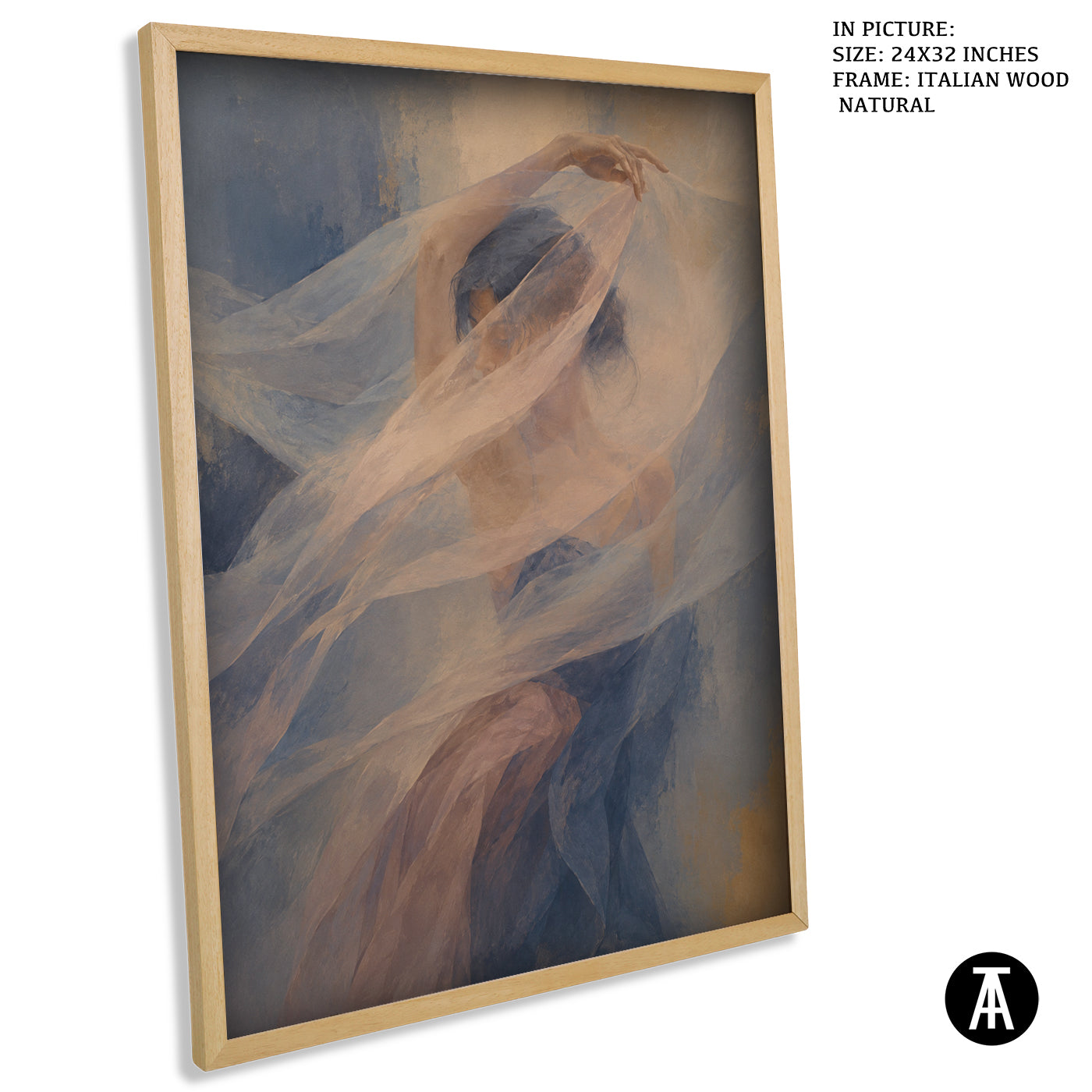 Artwork in Natural Wood Frame