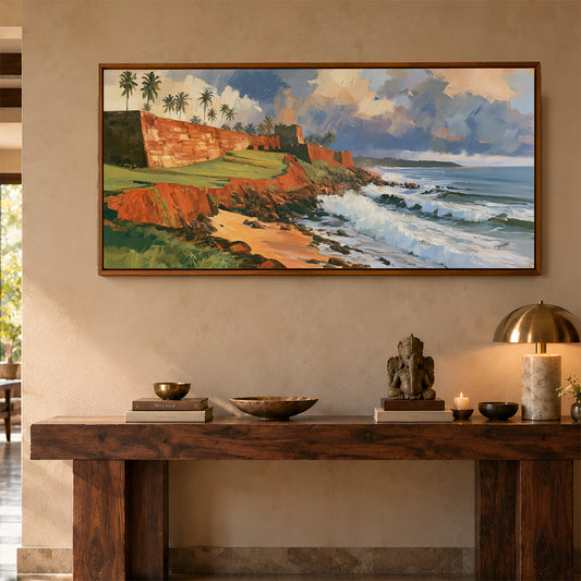 Panoramic Indian Painting in a Lifestyle Setting