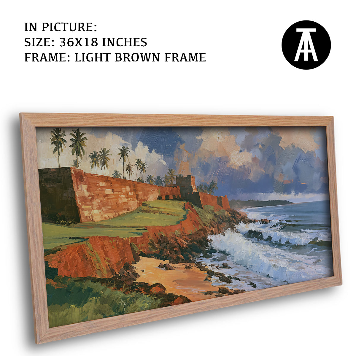 Artwork in Light Brown Frame
