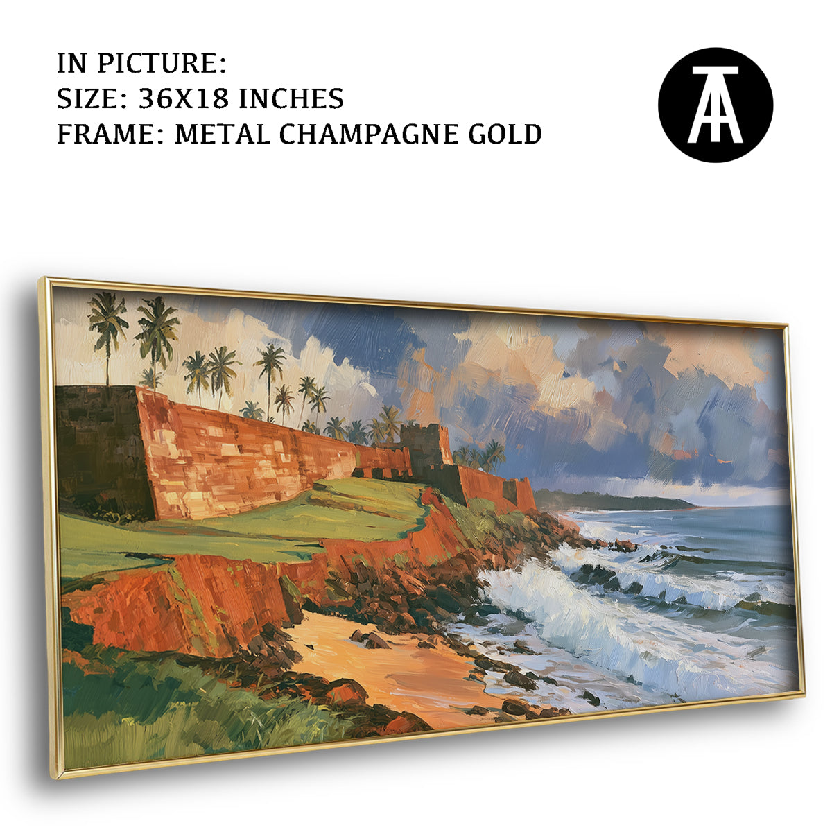 Artwork in Metal Champagne Gold Frame