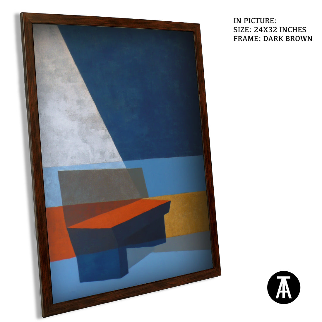 Artwork in Dark Brown Frame