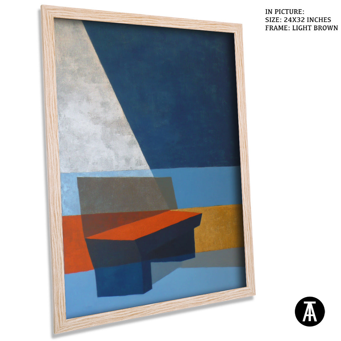 Artwork in Light Brown Frame