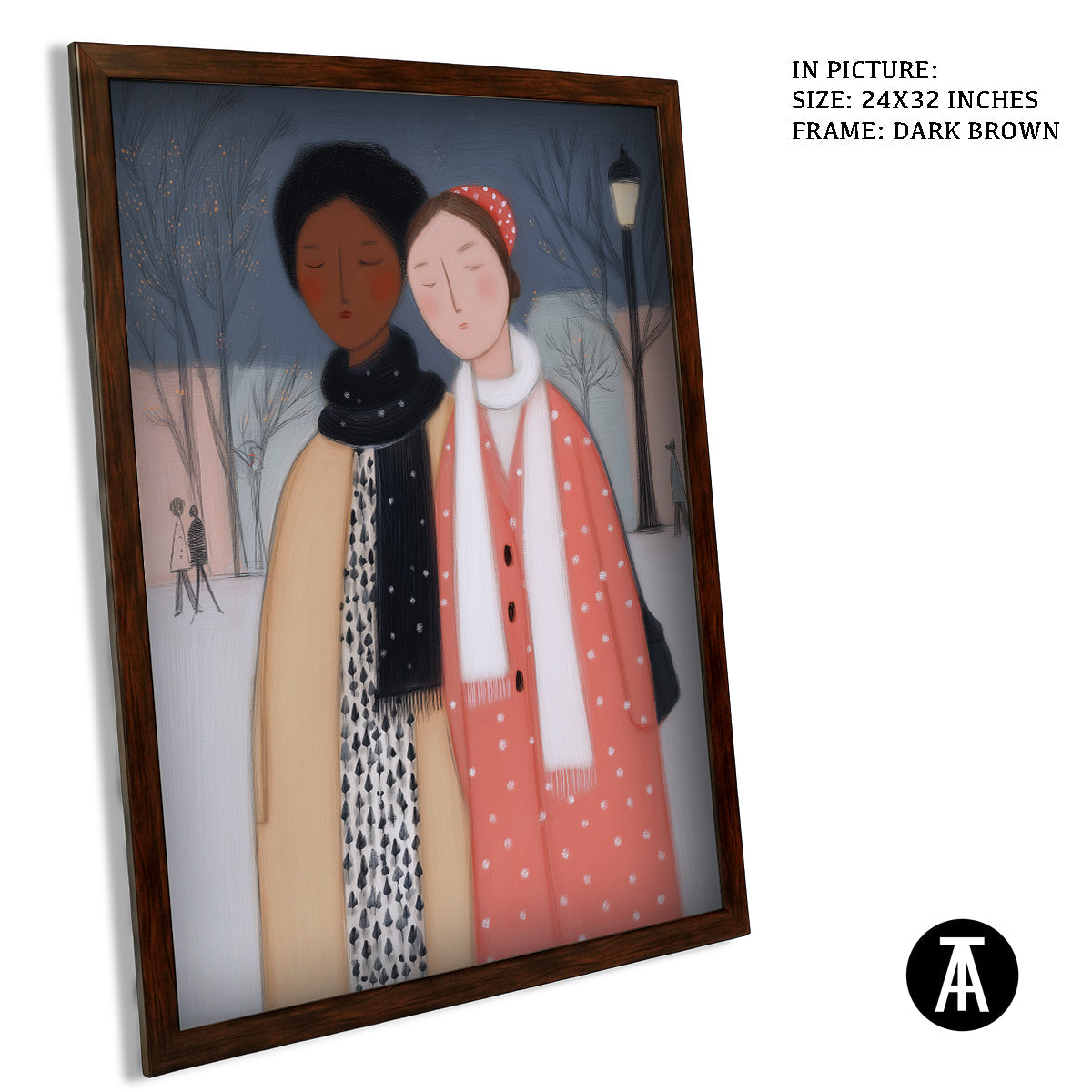 Artwork in Dark Brown Frame