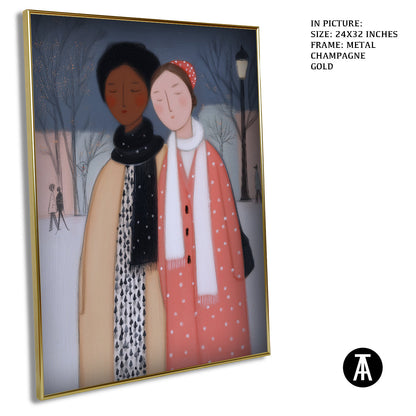 Artwork in Metal Champagne Gold Frame