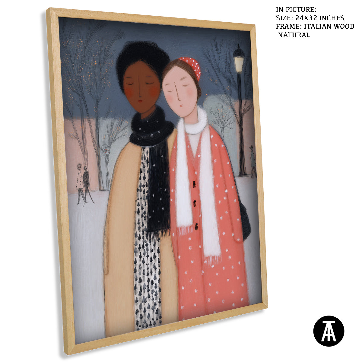 Artwork in Natural Wood Frame