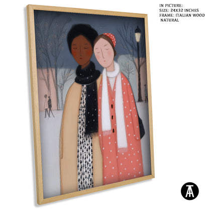 Artwork in Natural Wood Frame