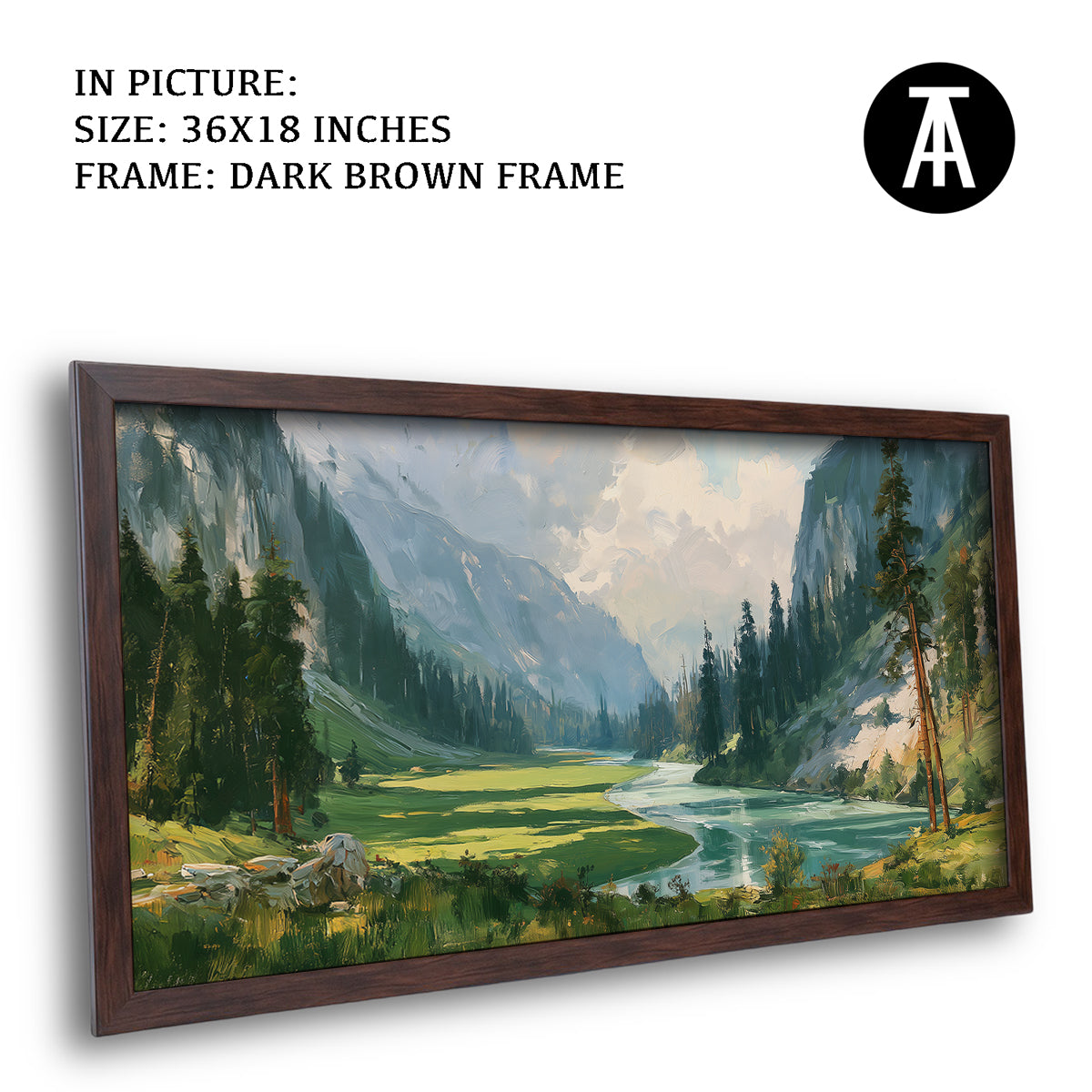 Artwork in Dark Brown Frame