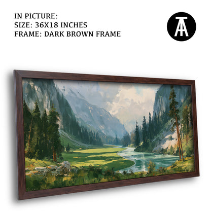 Artwork in Dark Brown Frame