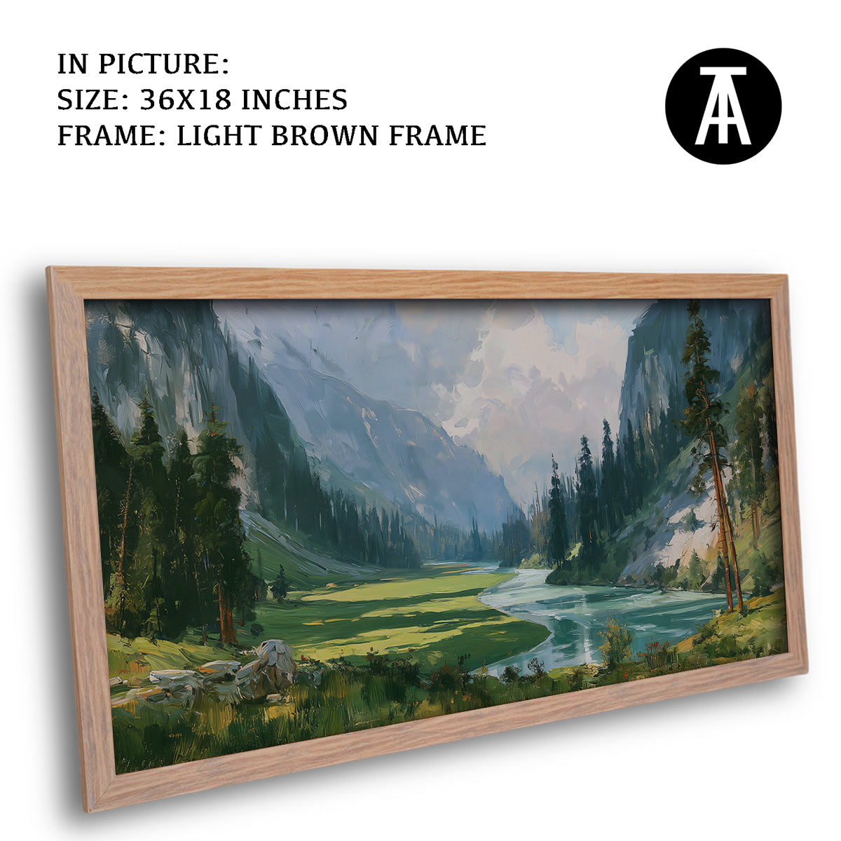 Artwork in Light Brown Frame