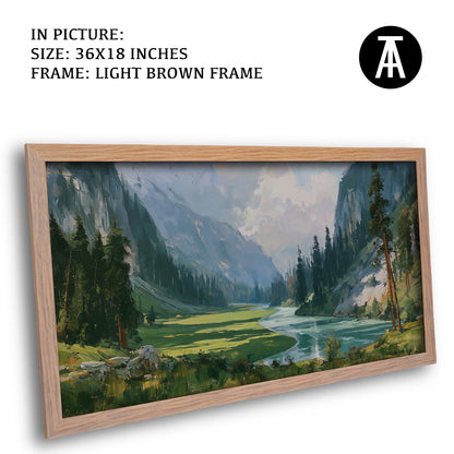 Artwork in Light Brown Frame