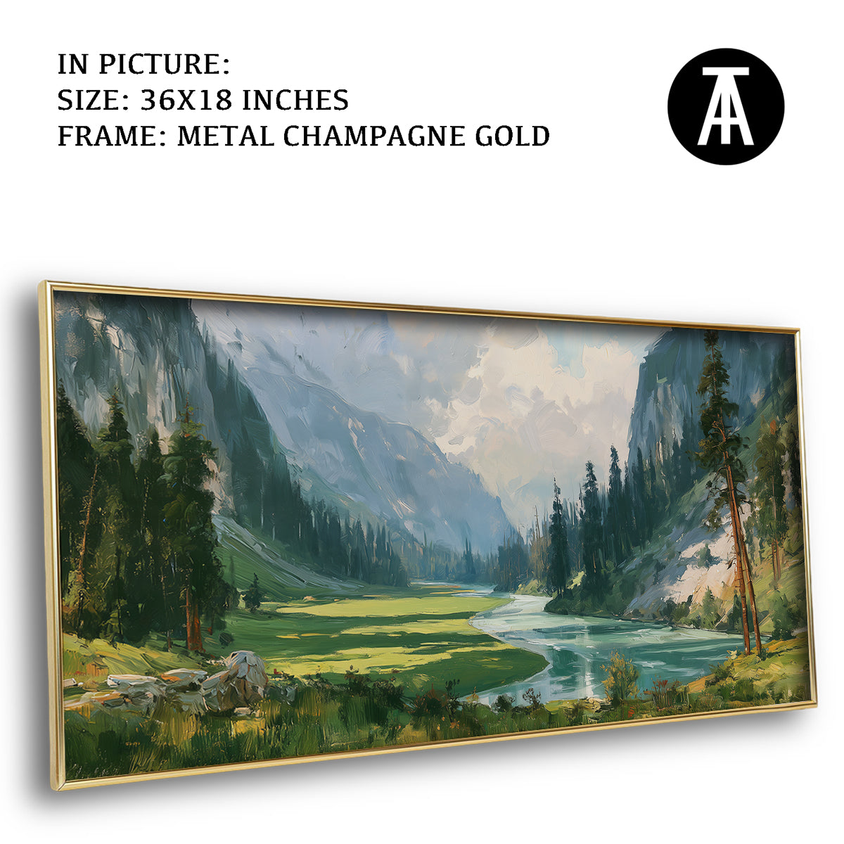 Artwork in Metal Champagne Gold Frame