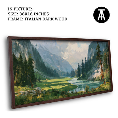 Artwork in Dark Wood Frame