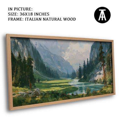 Artwork in Natural Wood Frame