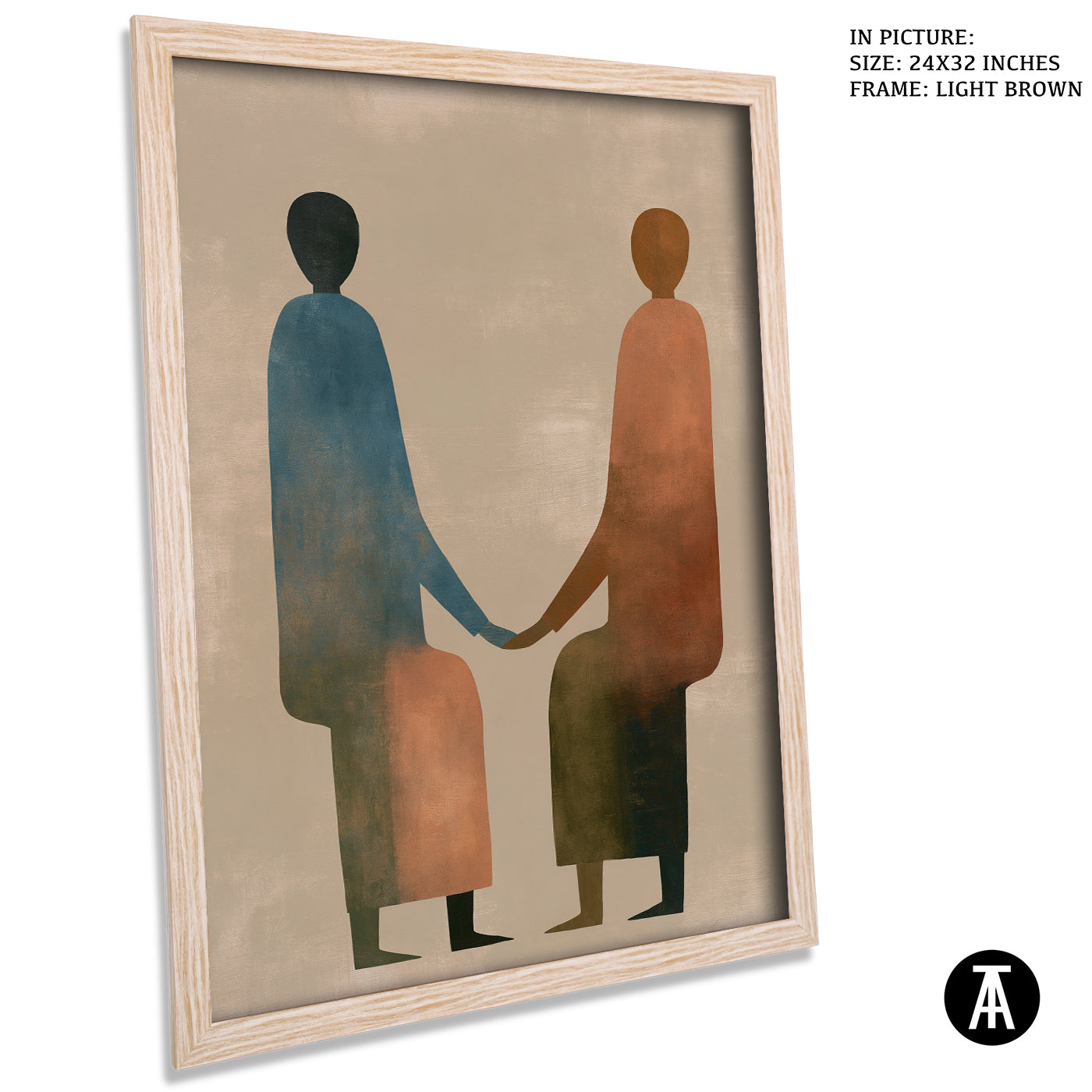 Artwork in Light Brown Frame