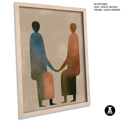 Artwork in Light Brown Frame