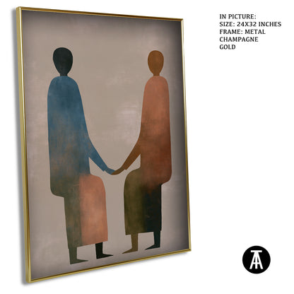 Artwork in Metal Champagne Gold Frame