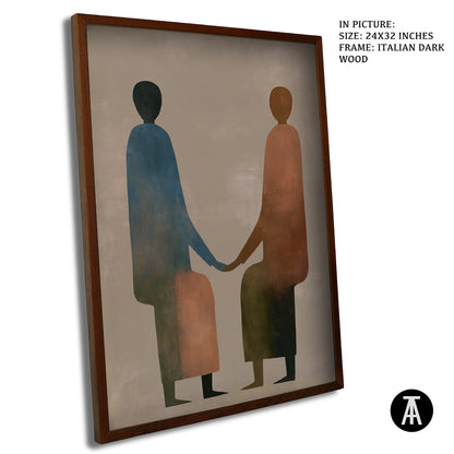 Artwork in Dark Wood Frame