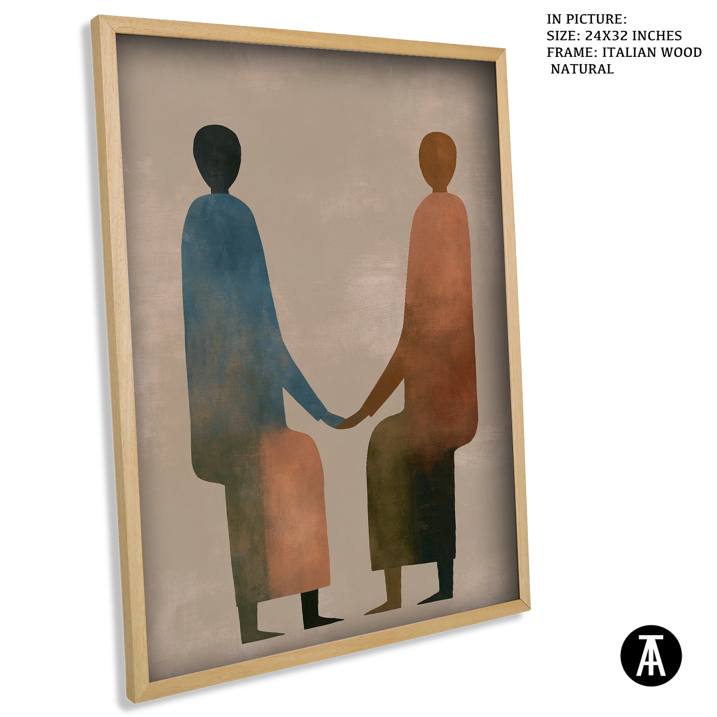 Artwork in Natural Wood Frame