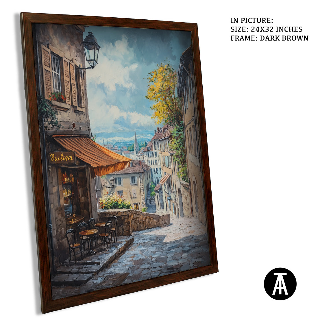 Sample Artwork in Dark Brown Frame