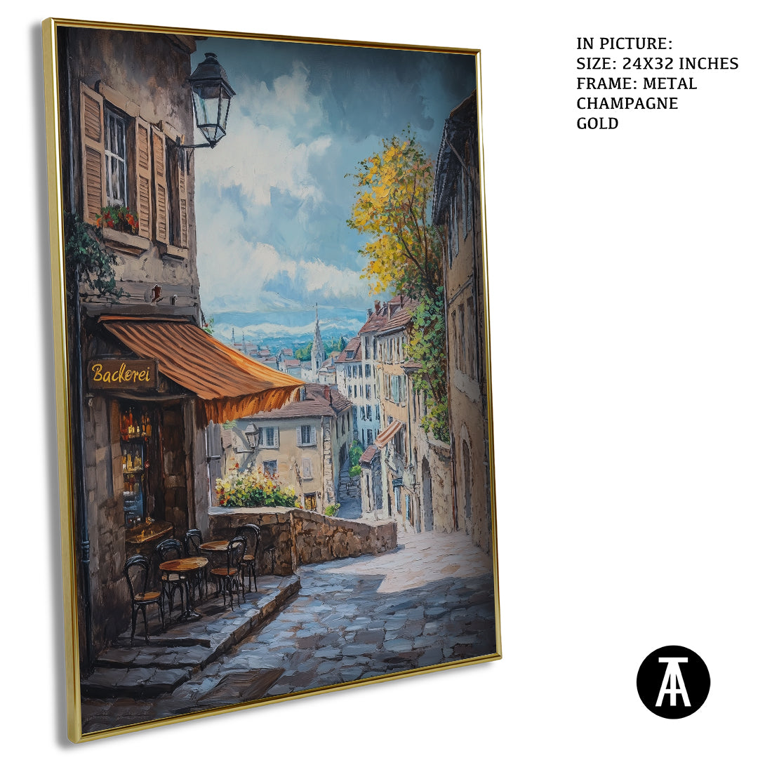 Sample Artwork in Champagne gold Metal Frame