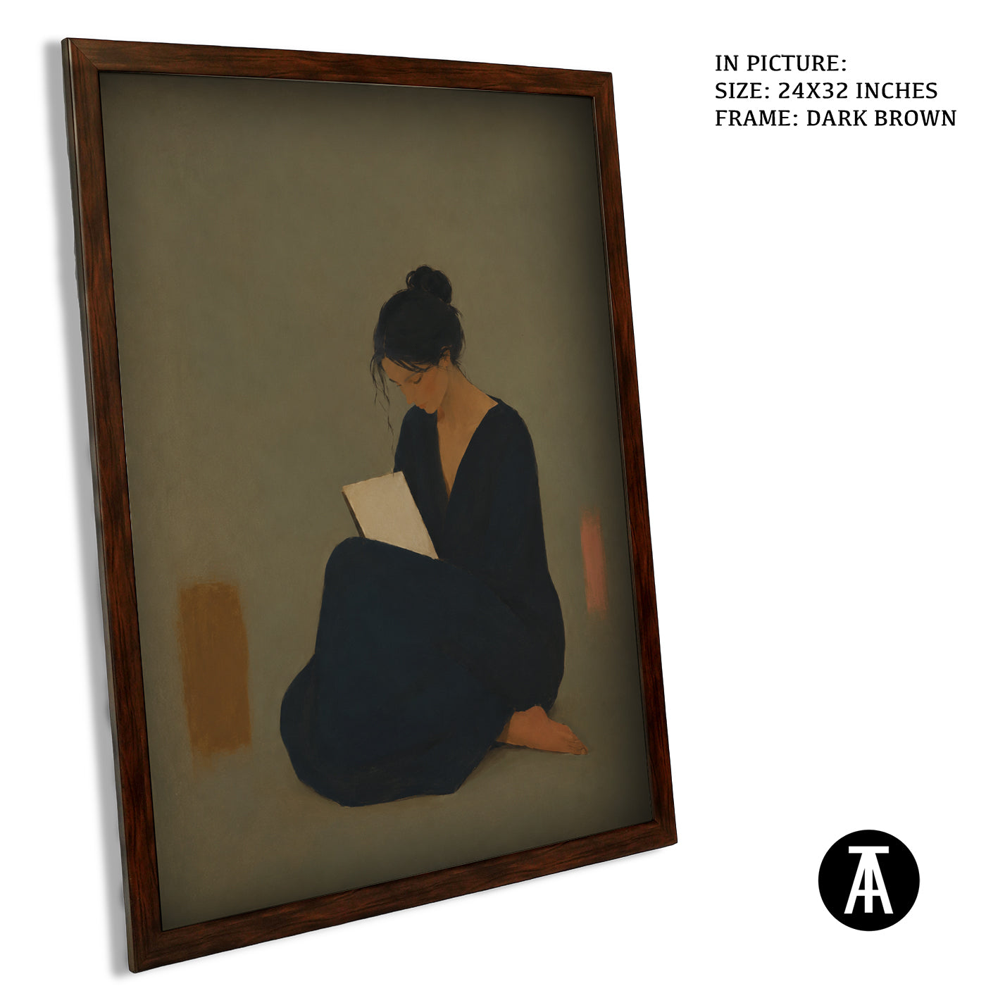 Artwork in Dark Brown Frame