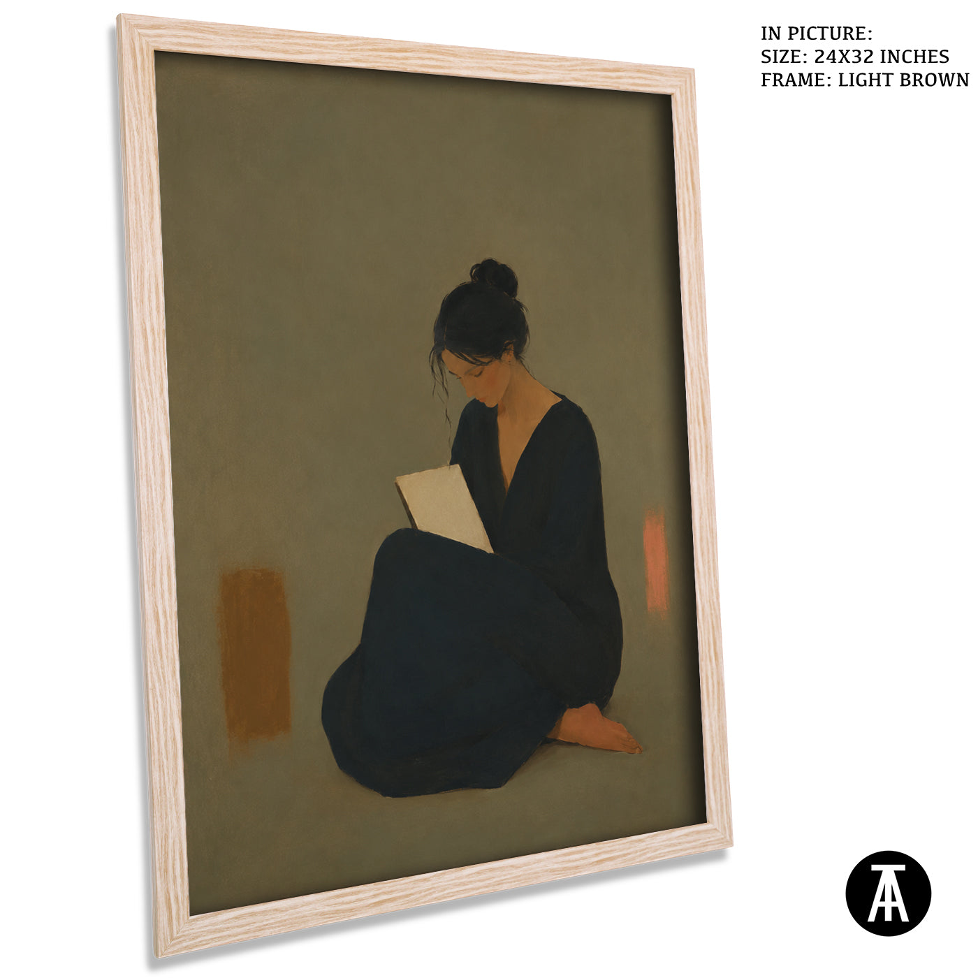 Artwork in Light Brown Frame