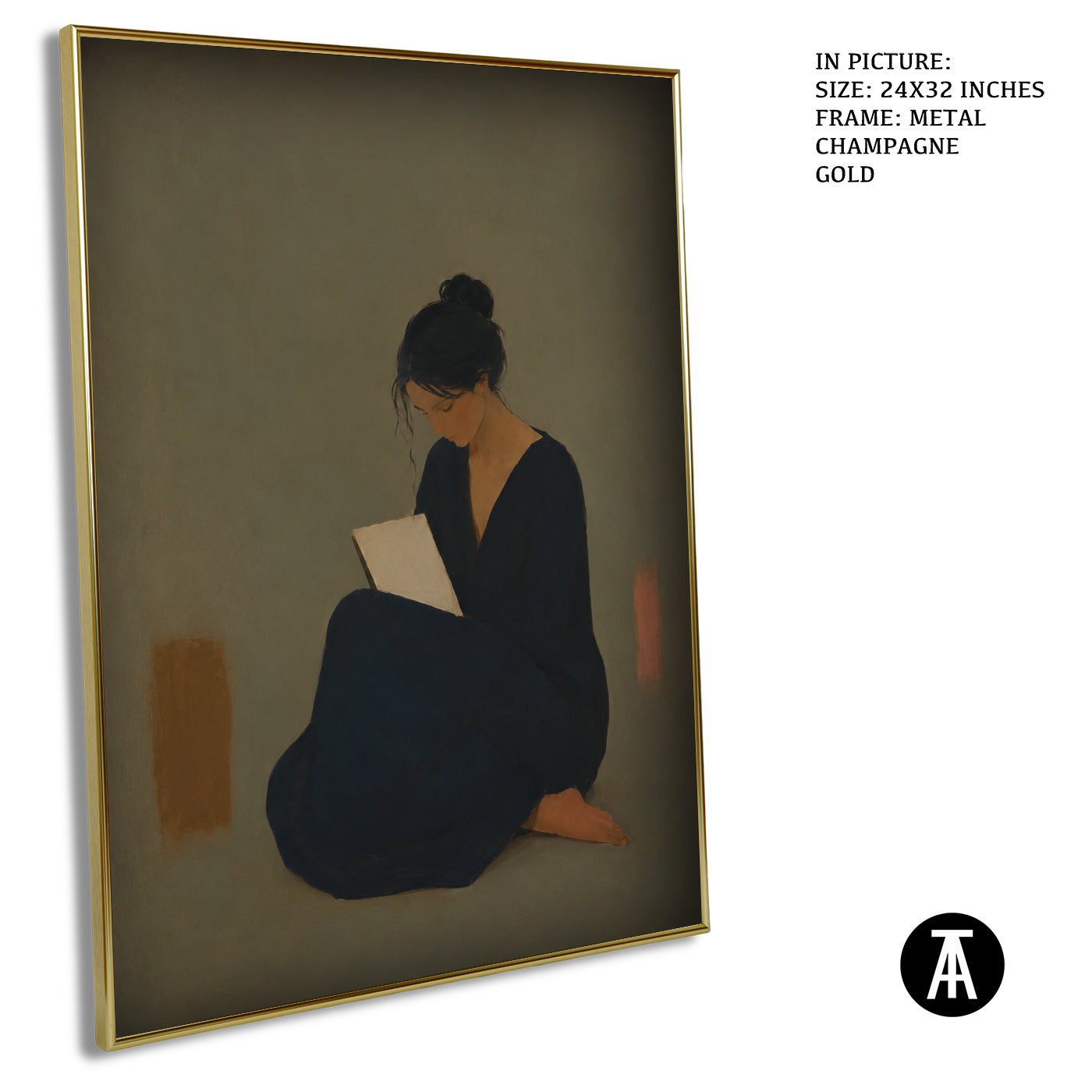 Artwork in Metal Champagne Gold Frame