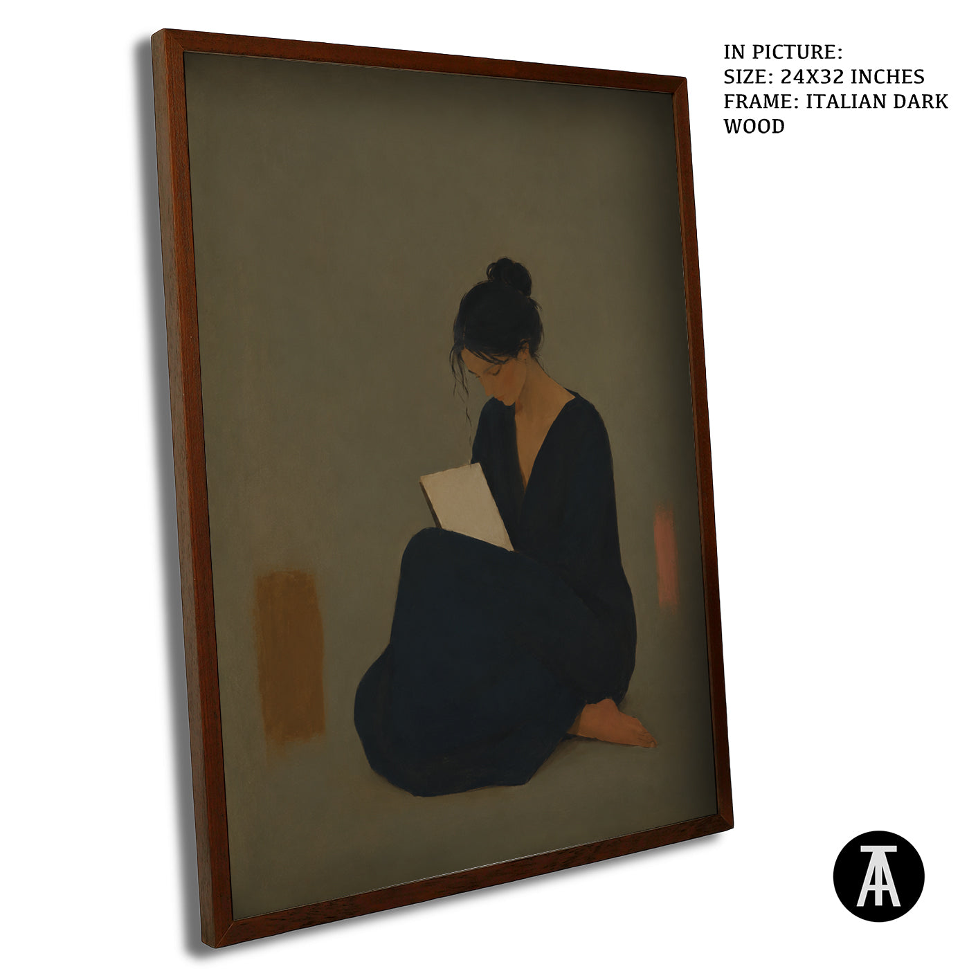 Artwork in Dark Wood Frame