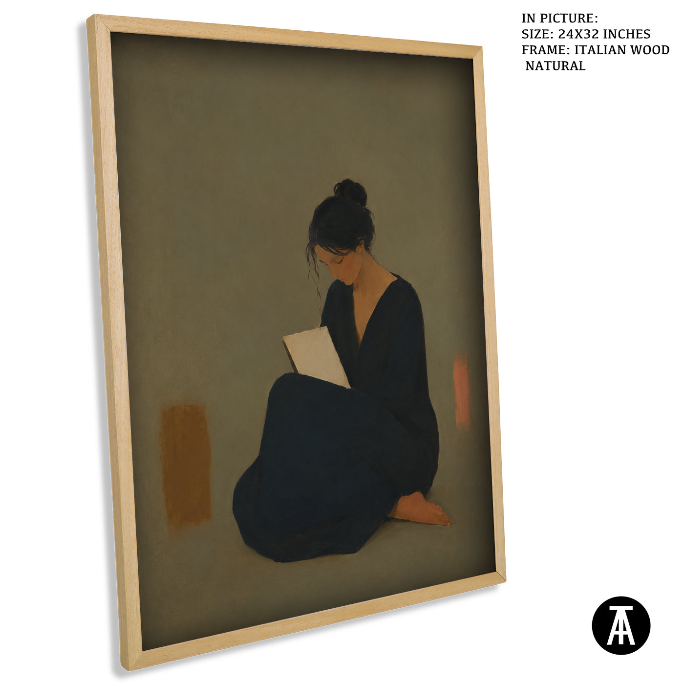 Artwork in Natural Wood Frame