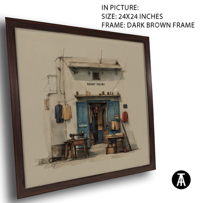 Artwork in Dark Brown Frame
