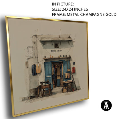 Artwork in Metal Champagne Gold Frame