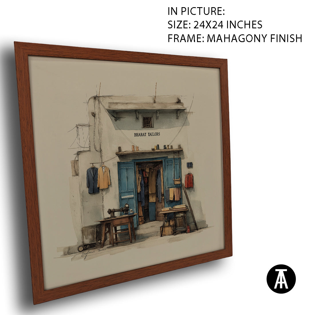 Artwork in Mahogany Finish Frame