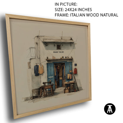 Artwork in Natural Wood Frame