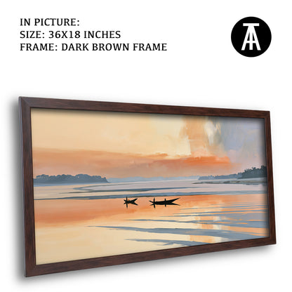 Artwork in Dark Brown Frame